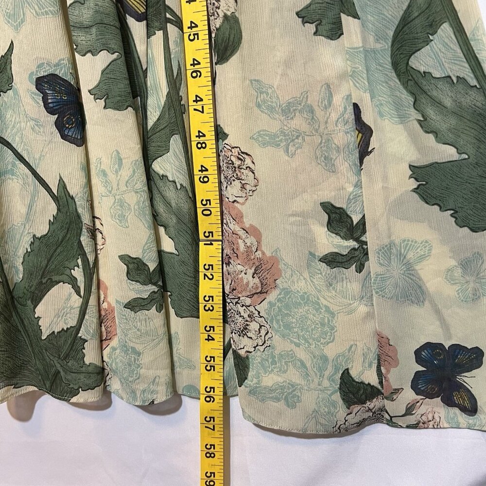 Maeve Anthropologie Ruffled Tiered Maravilla Maxi Dress Size 4 Floral Butterfly - Picture 6 of 11